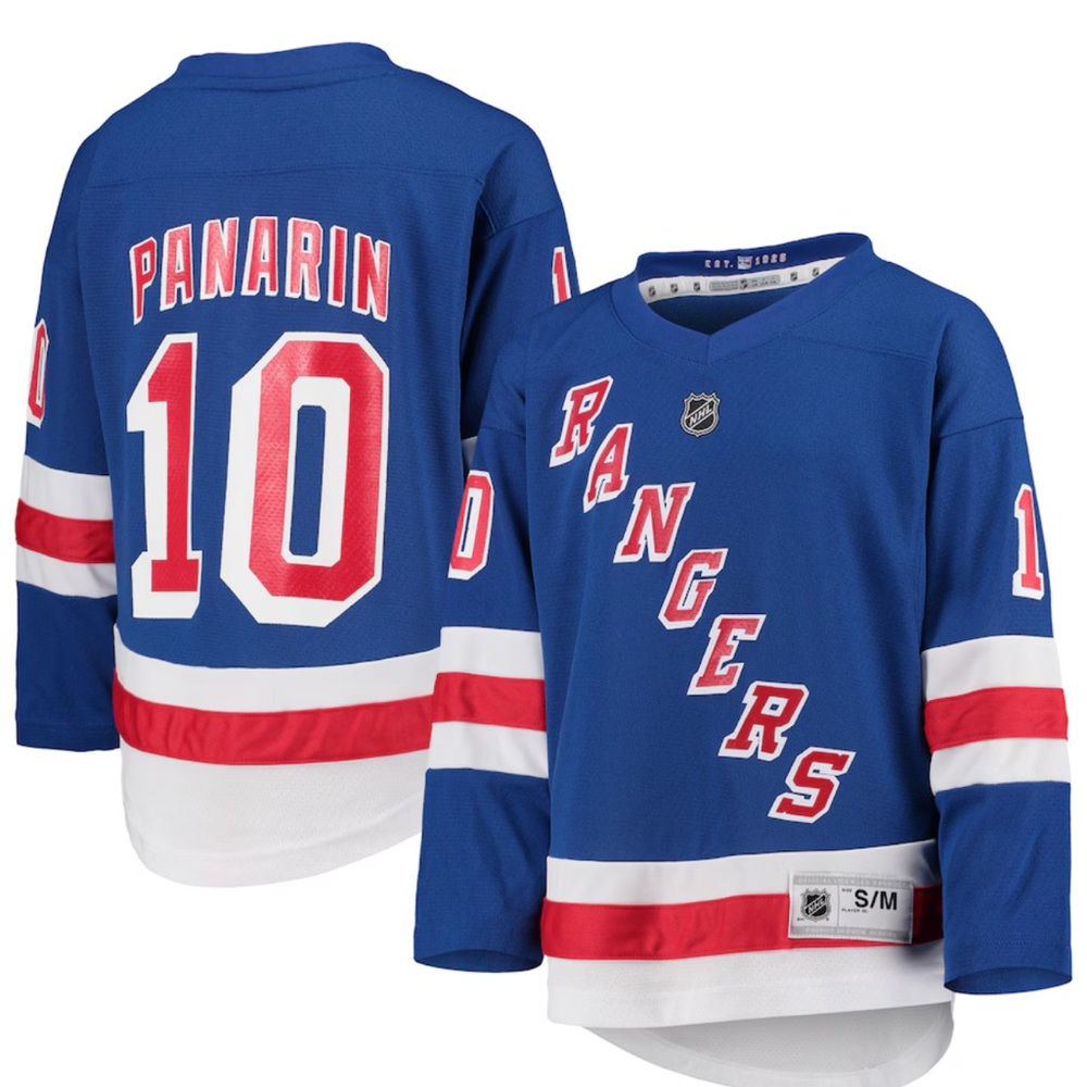 NHL New York Rangers Blue Kids Jersey with Red & White Accents - Panarin 10